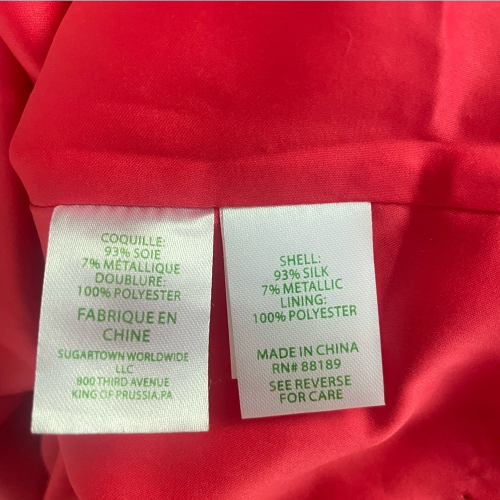 Lilly Pulitzer cleme silk red v-neck dress 26467 - Picture 7 of 8